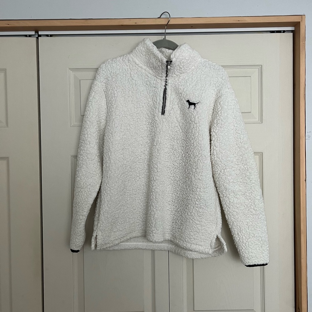 pink quarter zip sherpa